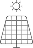 Flat Style Solar Panel Line Art Icon. vector