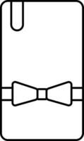 Bow Ribbon Phone Case Icon In Line Art. vector