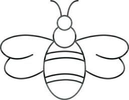 Bee Icon In Line Art. vector