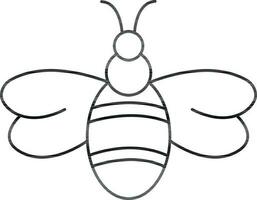 Bee Icon In Line Art. vector