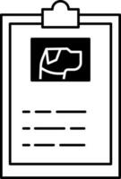 Animal Adopt Paper Or Clipboard Icon in Black And White Color. vector