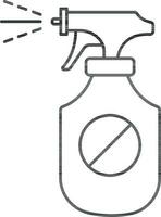Insect Repellent Or Bug Spray Icon In Thin Line Art. vector