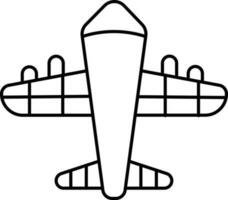 Solar Aircraft Icon In Thin Line Art. vector