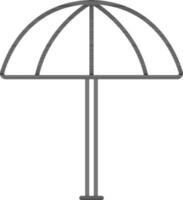 Umbrella Icon In Black Outline. vector