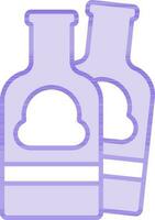 alcohol botella icono en púrpura y blanco color. vector