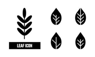 Leaf Fill Icon Symbol Vector. Black Glyph Leaf Icon vector