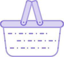 Basket Icon In Purple And White Color. vector