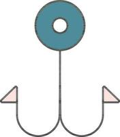Isolated Anchor Icon In Teal And Pink Color. vector