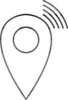 Gps Location Point Icon In Line Art. vector