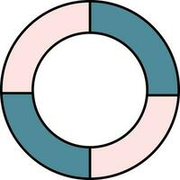 Lifebuoy Saver Icon In Teal And Pink Color. vector