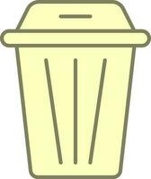 Isolated Dustbin Icon In Yellow Color. vector