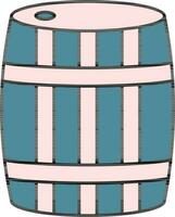 Flat Style Barrel Icon In Teal And Pink Color. vector