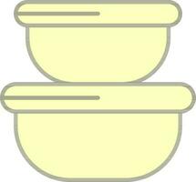 Food Container Icon In Yellow Color. vector