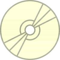 Compact Disk Icon In Yellow Color. vector