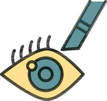 Eye Incision Icon In Green And Yellow Color. vector