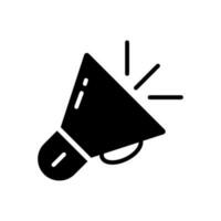 Megaphone Fill Icon Symbol Vector. Black Glyph Megaphone Icon vector