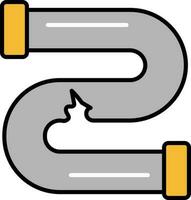 Broken Pipe Icon In Gray And Orange Color. vector