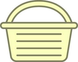 Isolated Basket Icon In Yellow Color. vector