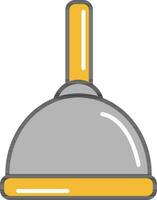 Plunger Icon In Gray And Yellow Color. vector