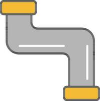 S Trap Pipe Icon In Orange And Gray Color. vector