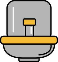 Mirror With Sink Icon In Gray And Orange Color. vector