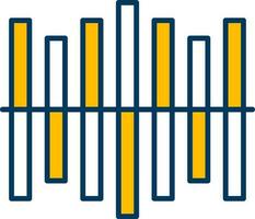 Audio Graph Icon In Yellow And White Color. vector