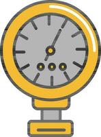 Gauge Meter Icon In Orange And Gray Color. vector