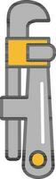 Pipe Wrench Icon In Gray And Orange Color. vector