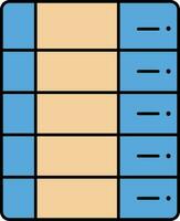 Electronic Voting Machine Icon In Blue And Brown Color. vector