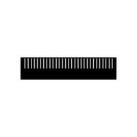 Ruler Fill Icon Symbol Vector. Black Glyph Ruler Icon vector