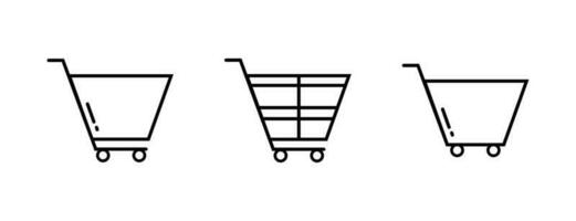 Shopping Lineal Icon Symbol Vector. Black Outline Shopping Icon vector