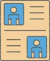 Candidate List Icon In Brown And Blue Color. vector
