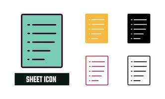 Sheet Icon Set Vector Illustration