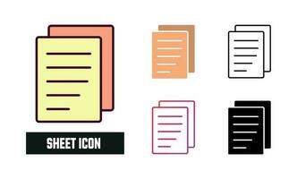 Sheet Icon Set Vector Illustration