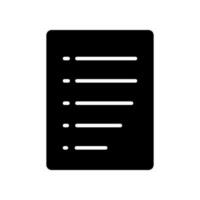 Sheet Fill Icon Symbol Vector. Black Glyph Sheet Icon vector