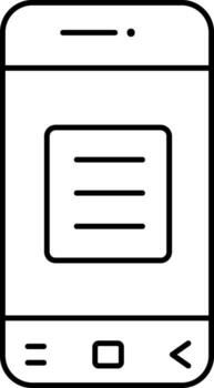 Linear Style Message In Smartphone Icon. vector