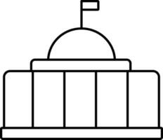 Capitol Building Icon In Line Art. vector