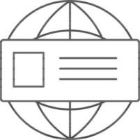 Global Candidate Form Icon In Black Outline. vector
