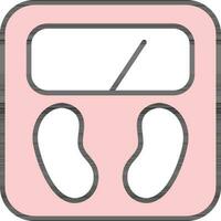 Weight Machine Icon In Pink And White Color. vector