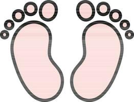 Baby Footprint Icon In Pink Color. vector