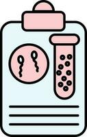 Sperm Test Report Icon In Blue And Pink Color. vector