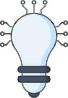 Artificial Bulb Icon In Blue And Gray Color. vector