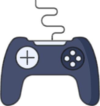 Game Controller Icon In Blue And Gray Color. vector