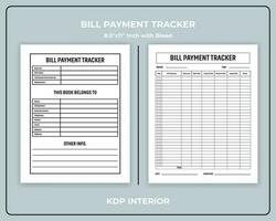 Bill Payment Tracker KDP Interior vector