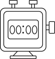 negro contorno digital reloj o Temporizador icono o símbolo. vector