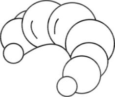 Stroke Style Croissant Icon Or Symbol. vector