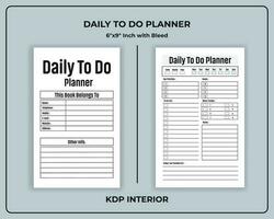 Daily To Do Planner KDP Interior vector