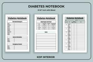 diabetes Nota libro kdp interior vector