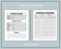 Inventory Log Book KDP Interior vector