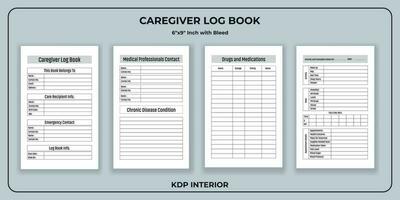 Caregiver Log Book KDP Interior vector